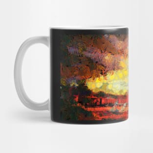 Train station with troubled skies Mug